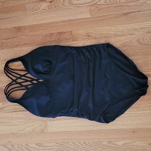 Merona black swimsuit L